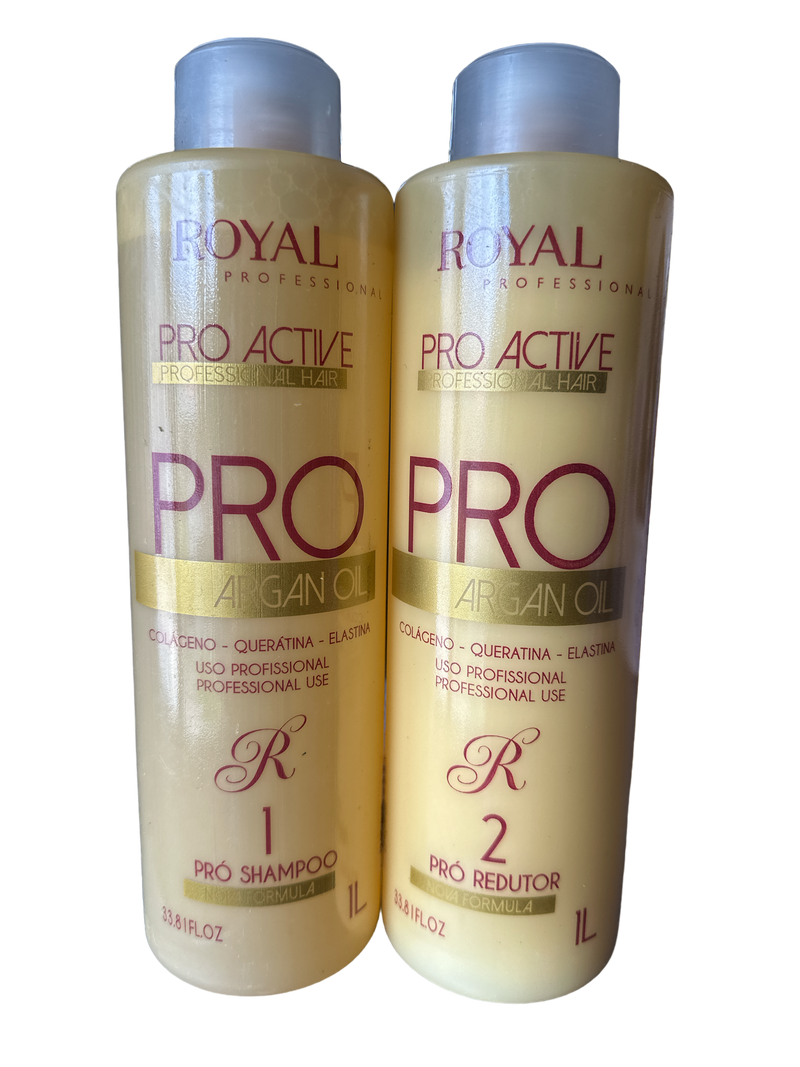 Royal Pro Active Argan Oil Keratin Complex Hair Straightener Kit 34floz  1000ml - Keratinbeauty