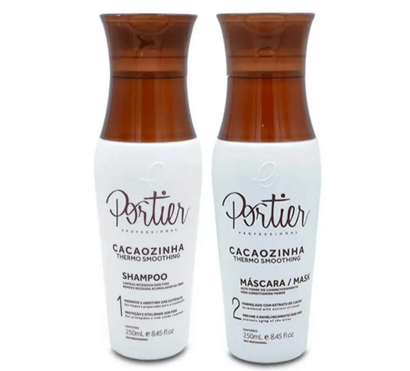 PORTIER CACAO  TRAITEMENT LISSANT DES CHEVEUX  KIT 250ml - Keratinbeauty