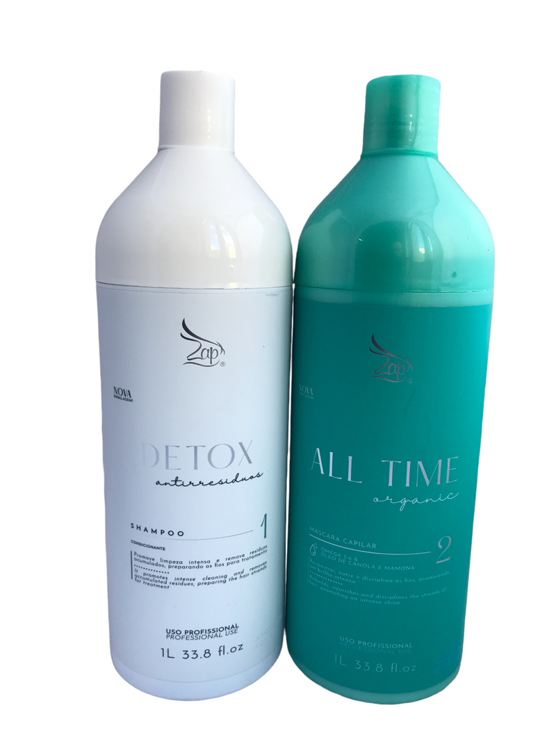 ZAP ALL TIME  ORGANIC HAIR SMOOTHING TREATMENT SET 1000ml/33,8fl/Oz. - Keratinbeauty