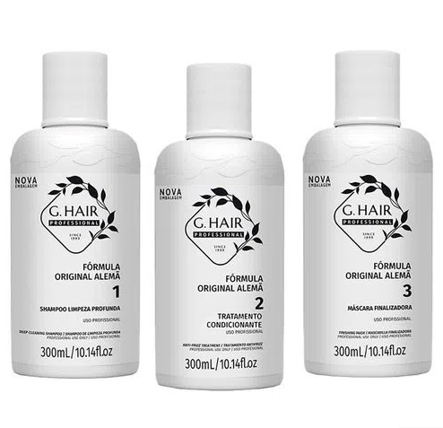 G HAIR GERMAN HAIR SMOOTHING KIT 3 x 250ml/8.5fl.oz. - Keratinbeauty