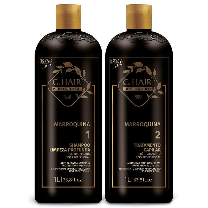 LISSAGE BRÉSILLIEN INOAR MARROQUINO G HAIR KERATINE EN KITS 2 X 1 LITRE - Keratinbeauty