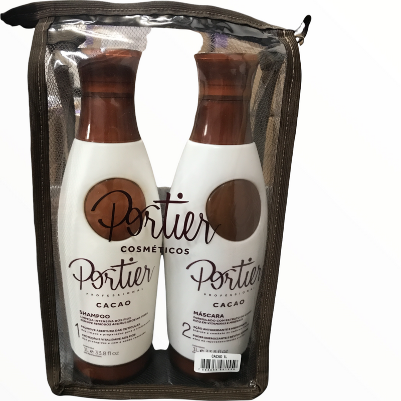 PORTIER  CACAO TERMO TRATTAMENTO LEVIGANTE KIT 1000ML/33,8fl/Oz. - Keratinbeauty