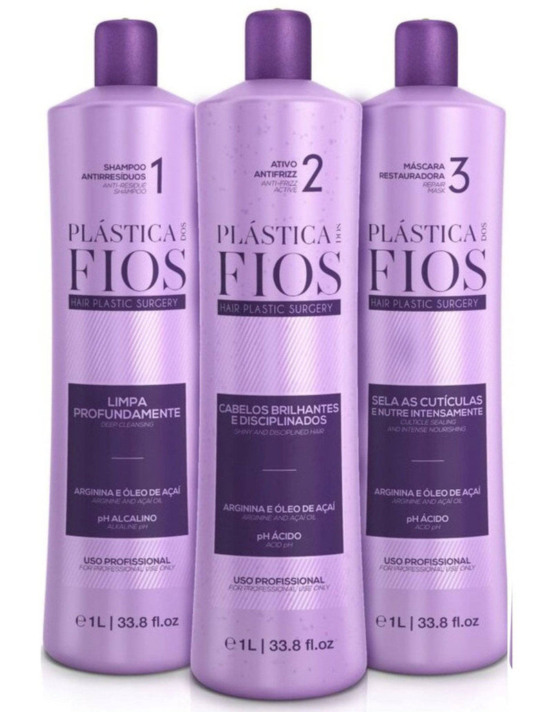 CADIVEU PLASTICA DOS FIOS TRATAMIENTO ALISSADO DE QUERATINA 3 X 1000ml (34oz) - Keratinbeauty