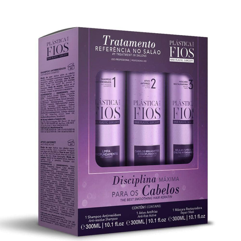 CADIVEU PLASTICA DOS FIOS  LISSAGE BRÉSILLIEN EN KITS 3 X 300ml - Keratinbeauty