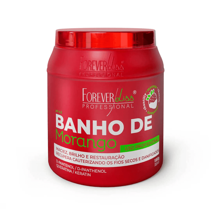 Forever Liss Banho de Verniz Strawberry D Pantenol Hair Recoverying Mask 1KG - Keratinbeauty