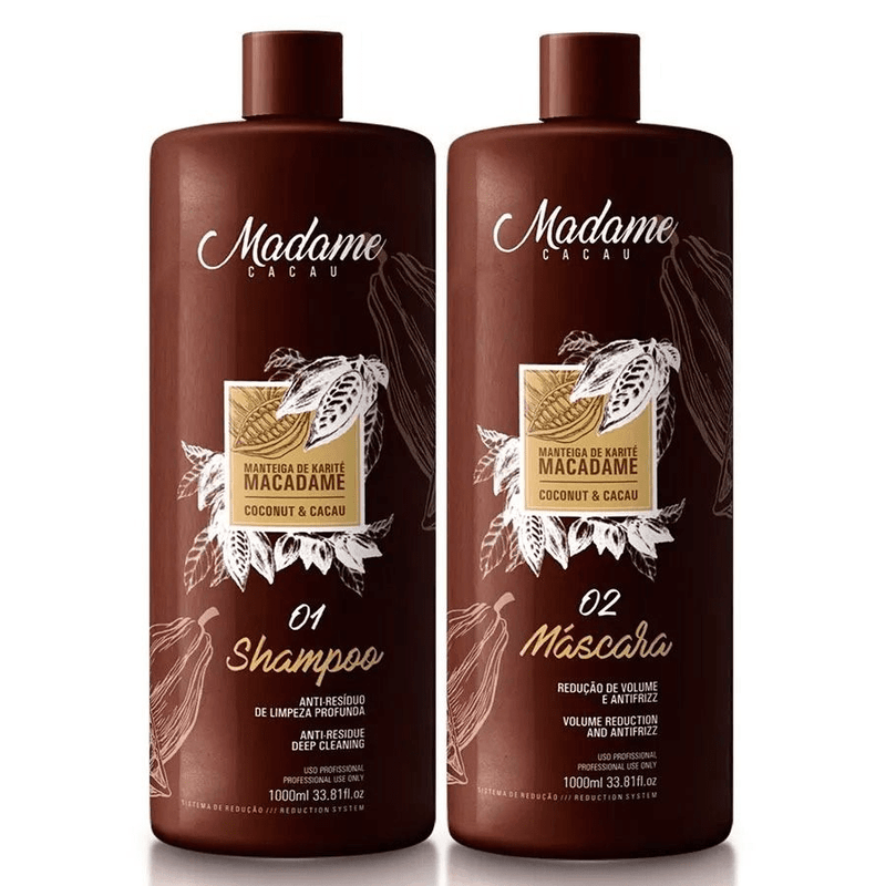 Madame Cacau Hair Smoothing Keratin Treatment Kit  2 x 1000ml (33.81 fl.oz) - Keratinbeauty