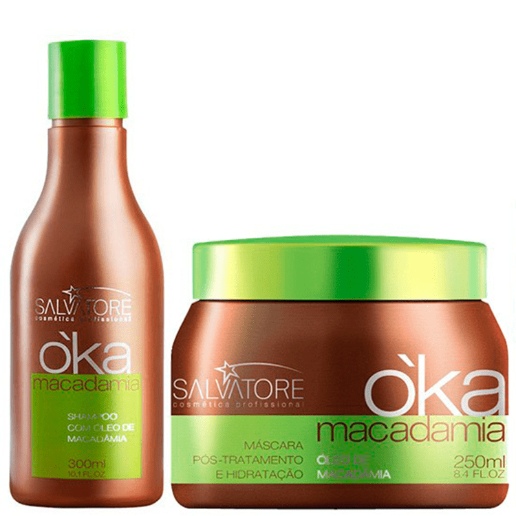 SALVATORE OKA KIT DI TRATTAMENTO IDRATANTE PER CAPELLI MACADAMIA E OJON 300ml / 10,13fl.oz. - Keratinbeauty