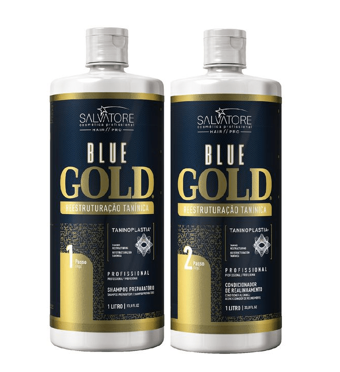 TANINOPLASTIE HAIR SMOOTHING TREATMENT SALVATORE BLUE GOLD KIT 1000ml/33Oz. - Keratinbeauty